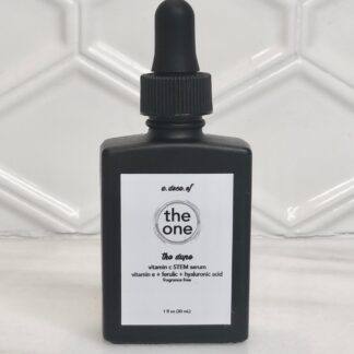 the dupe.  vitamin c STEM serum with vitamin e + ferulic + hyaluronic acid / 98% naturally derived + 72% organic ingredients