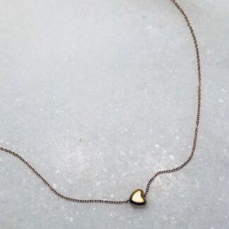 the heart of gold 14k gold choker necklace