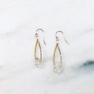 Limited Edition: the dazzler drop herkimer diamond & 14k gold earring