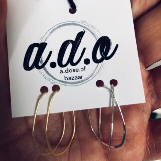 Want Them Both Hoops Set with 1 pair Matte Solid Gold Plated Sterling Silver & 1 pair Solid Sterling Silver