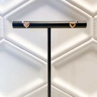 Pure Gold Heart Studs in 14K Gold