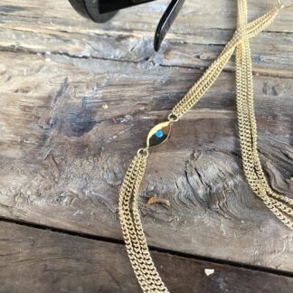 The 3-in-1 Mask, Sunglasses, Necklace Chain: Clean Turquoise Evil Eye
