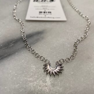 Goddess Sunset Necklace in 24kt White Gold Fill + Solid Sterling Silver