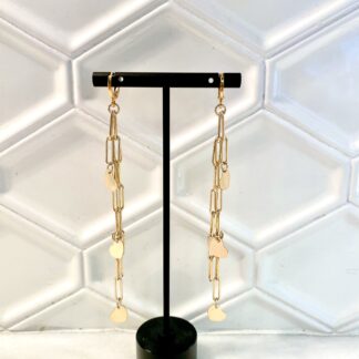 Flash Dance Cascading Hearts Earrings in solid 14kt Gold Fill